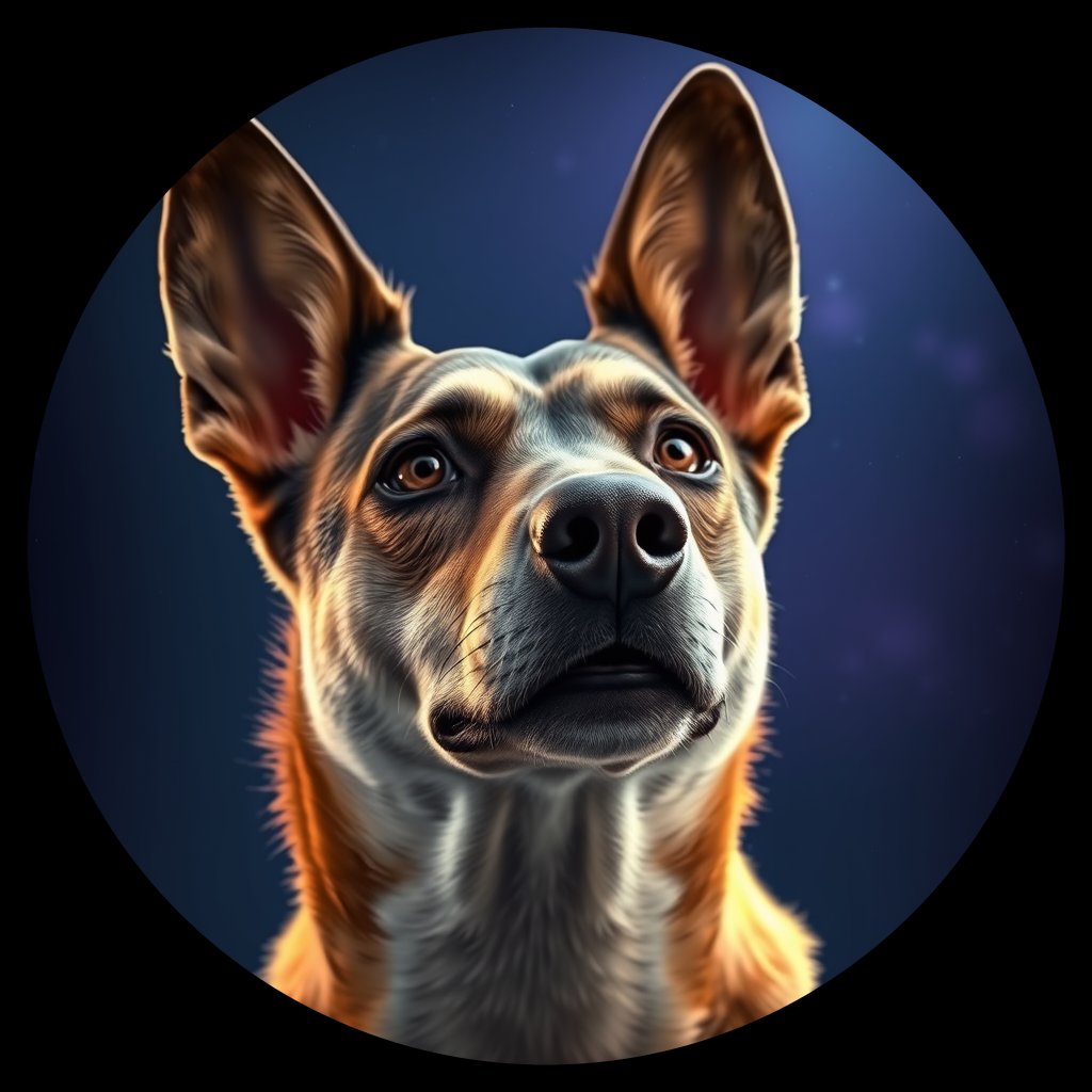 Cosmic medallion portrait of CNPP_CNPP_91, a Feral Dog Capeyork