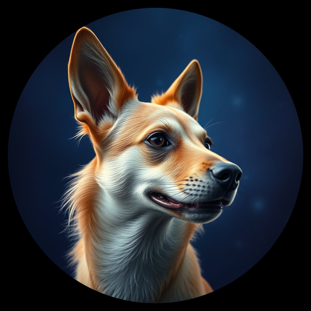 Cosmic medallion portrait of CNPP_CNPP_92, a Feral Dog Capeyork