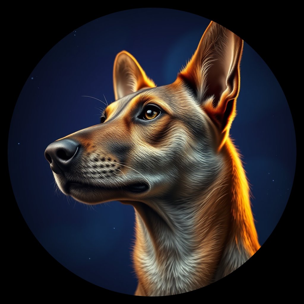 Cosmic medallion portrait of CNPP_CNPP_93, a Feral Dog Capeyork