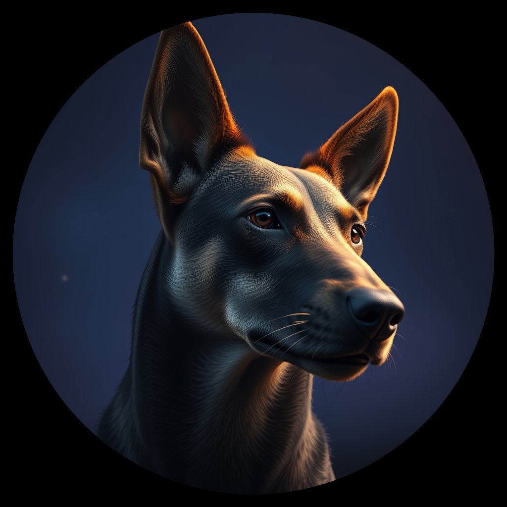 Cosmic medallion portrait of CNPP_CNPP_95, a Feral Dog Capeyork