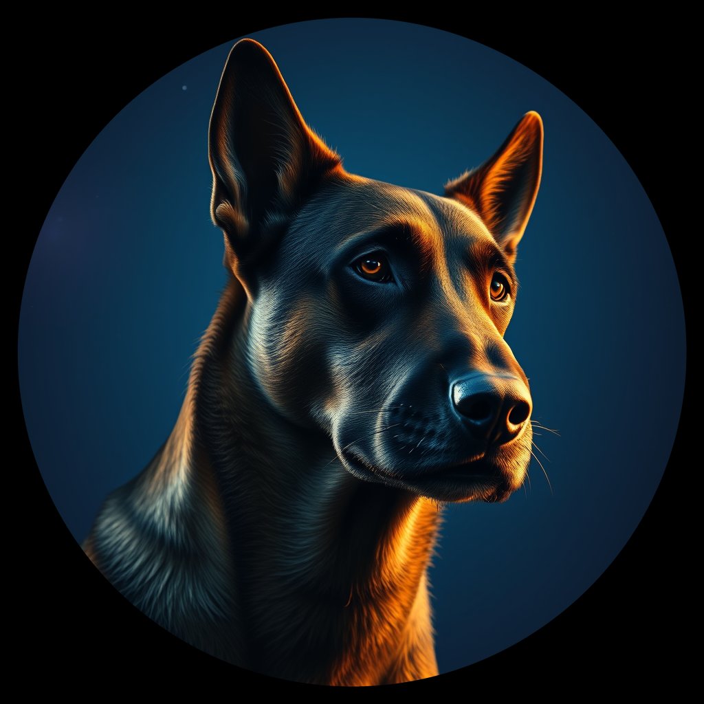Cosmic medallion portrait of CNPP_CNPP_97, a Feral Dog Capeyork