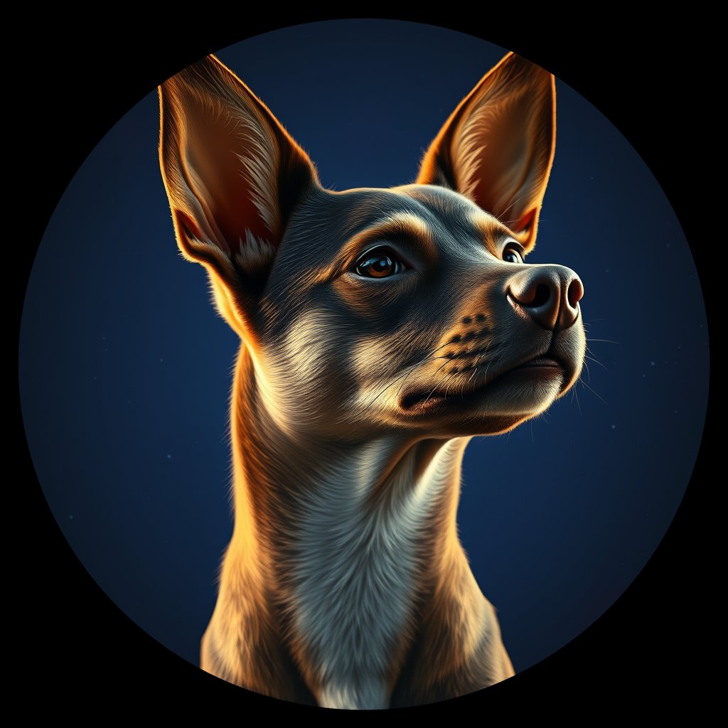 Cosmic medallion portrait of CNPP_CNPP_98, a Feral Dog Capeyork