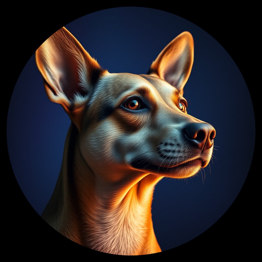 Cosmic medallion portrait of CO1_CO1, a Village Dog Colombia