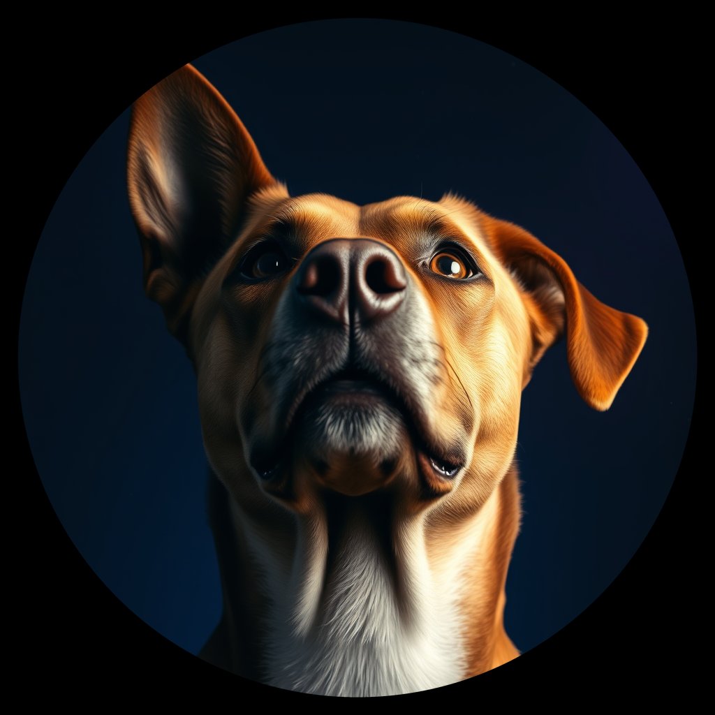 Cosmic medallion portrait of COOK_COOK_23575, a Village Dog Cook Islands