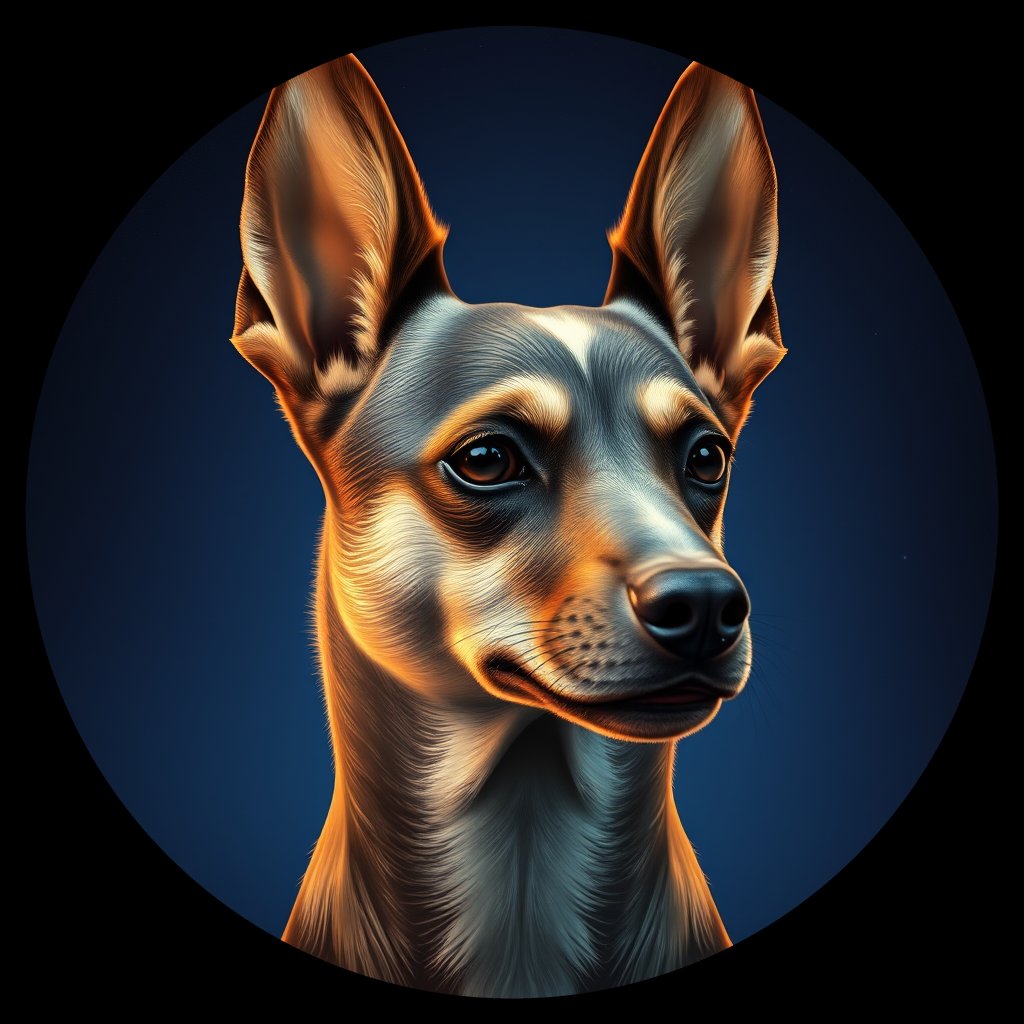 Cosmic medallion portrait of COOK_COOK_24136, a Village Dog Cook Islands