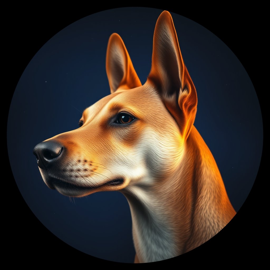 Cosmic medallion portrait of COOK_COOK_24163, a Village Dog Cook Islands