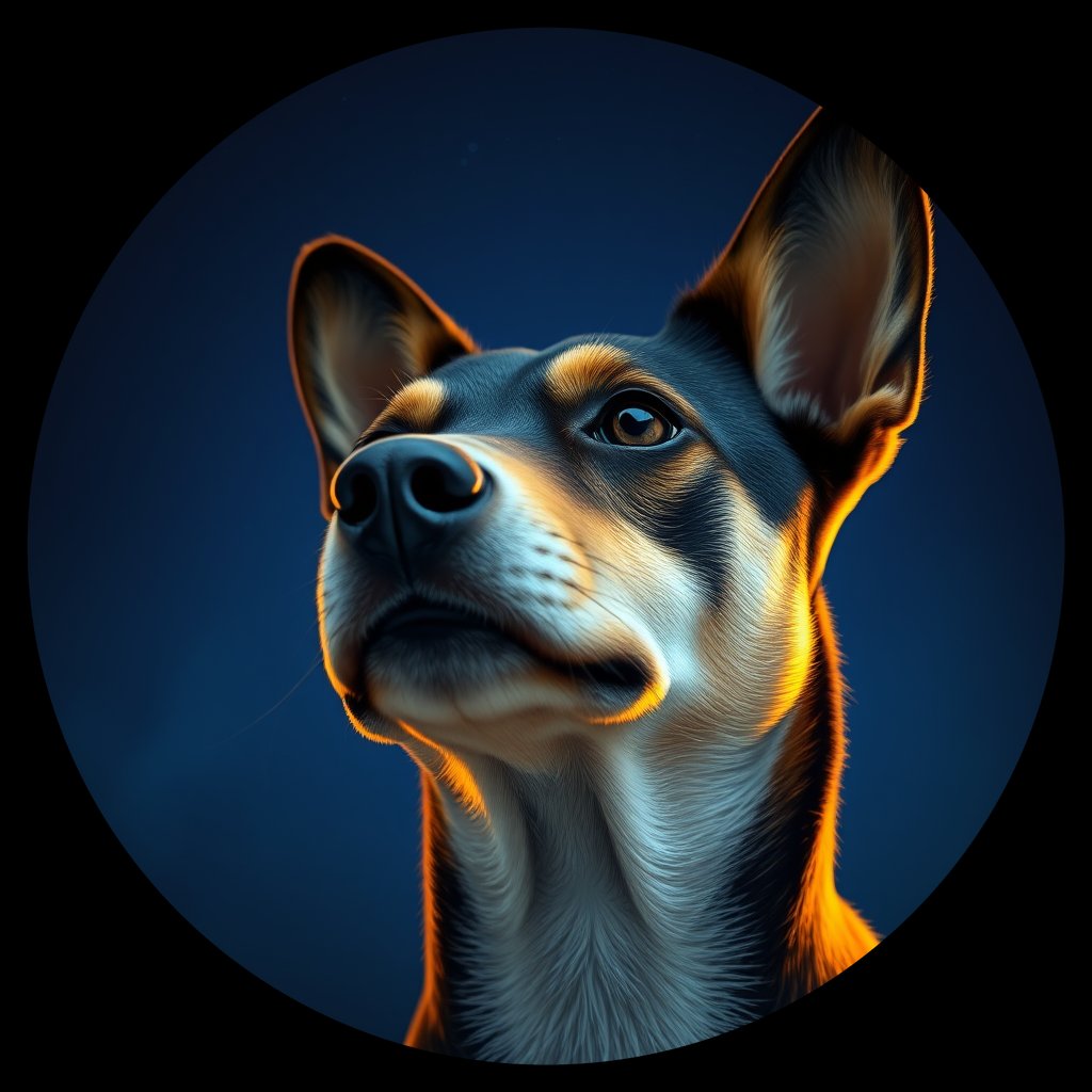 Cosmic medallion portrait of COOK_COOK_30388, a Village Dog Cook Islands