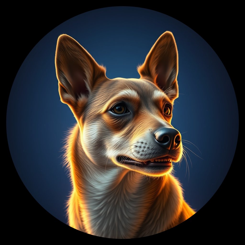 Cosmic medallion portrait of COOK_COOK_31648, a Village Dog Cook Islands