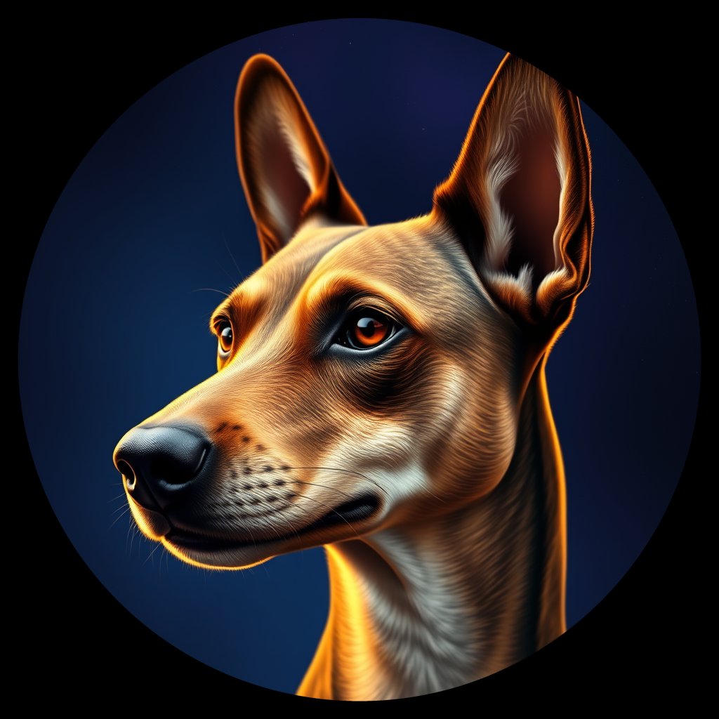 Cosmic medallion portrait of COOK_COOK_36118, a Village Dog Cook Islands