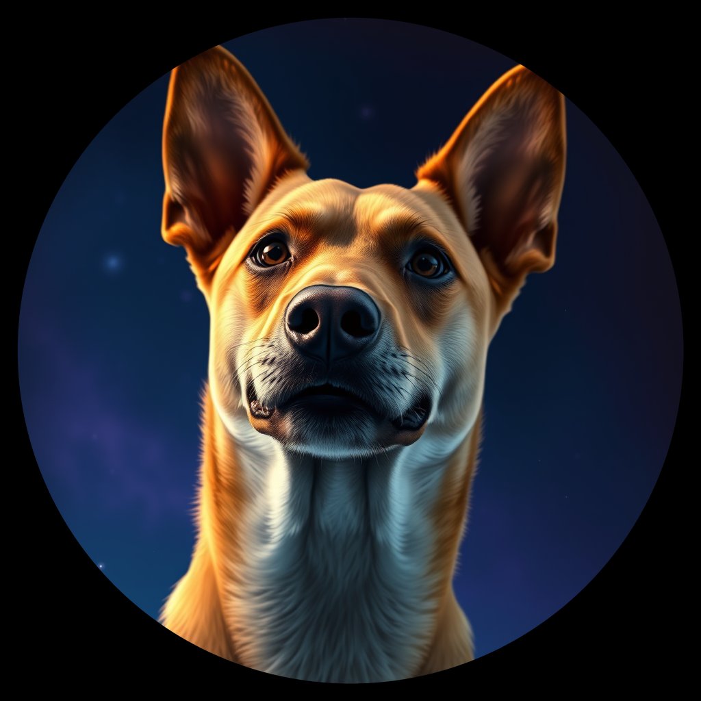 Cosmic medallion portrait of CPAT_Italy_CPAT_24540, a Carolina Dog