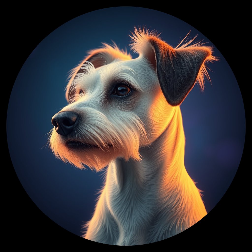 Cosmic medallion portrait of CRES_CRES_Z4A01, a Chinese Crested