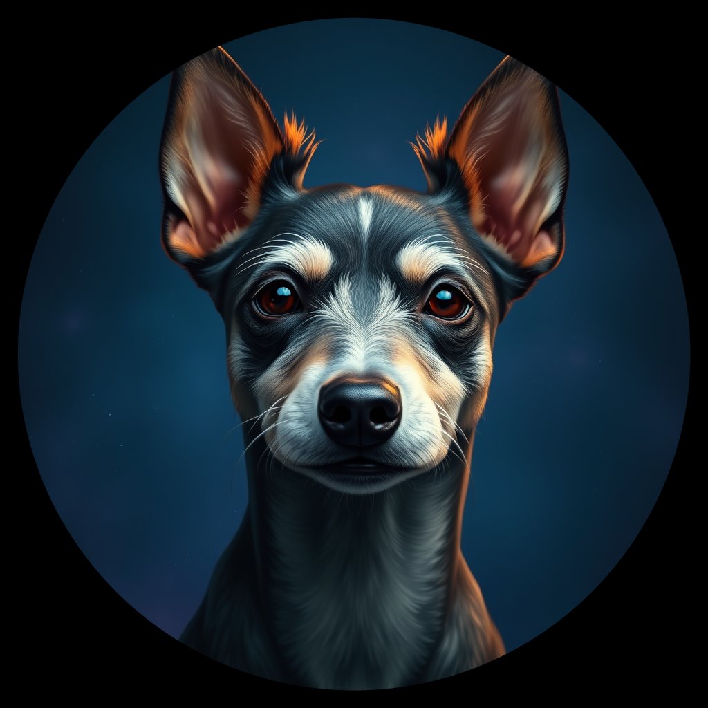Cosmic medallion portrait of CRES_CRES_Z4B01, a Chinese Crested
