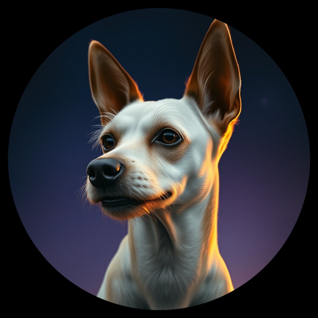 Cosmic medallion portrait of CRES_CRES_Z4C01, a Chinese Crested