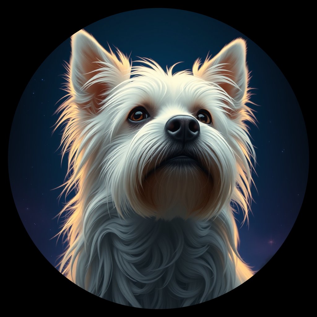 Cosmic medallion portrait of CRES_CRES_Z5B12, a Chinese Crested
