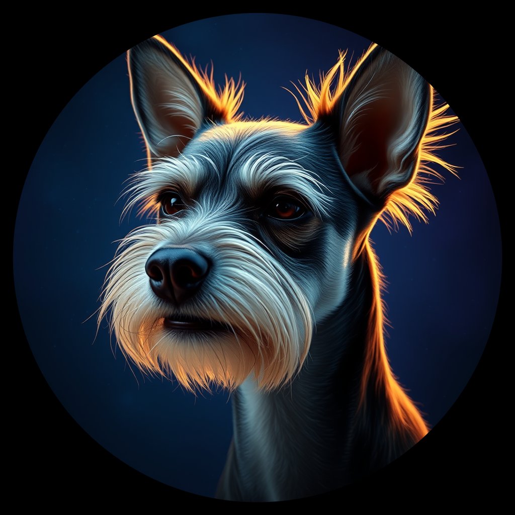 Cosmic medallion portrait of CRES_CRES_Z5H11, a Chinese Crested