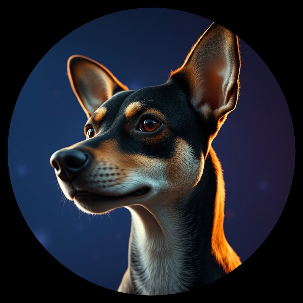 Cosmic medallion portrait of CRUS_CRUS_96R, a Village Dog Crusade
