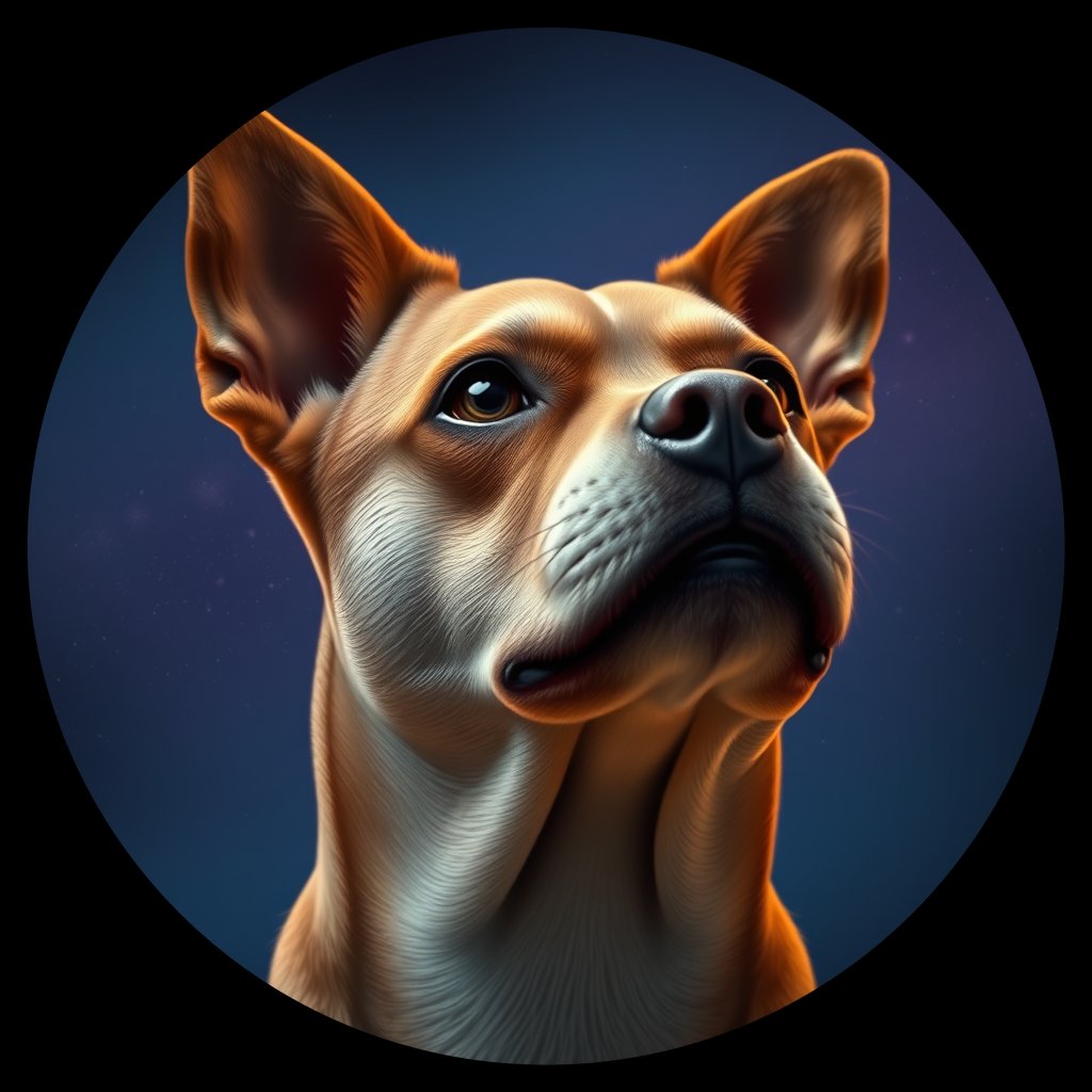 Cosmic medallion portrait of C_CDH_C_CDH1, a Chongqing Dog