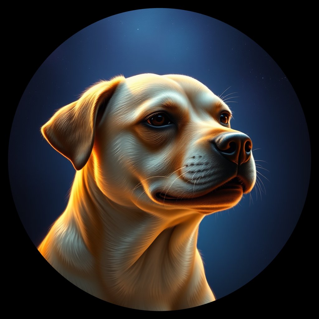 Cosmic medallion portrait of C_CDH_C_CDH10, a Chongqing Dog