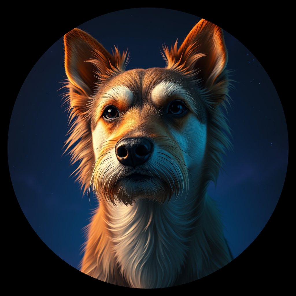 Cosmic medallion portrait of C_CDH_C_CDH11, a Chongqing Dog