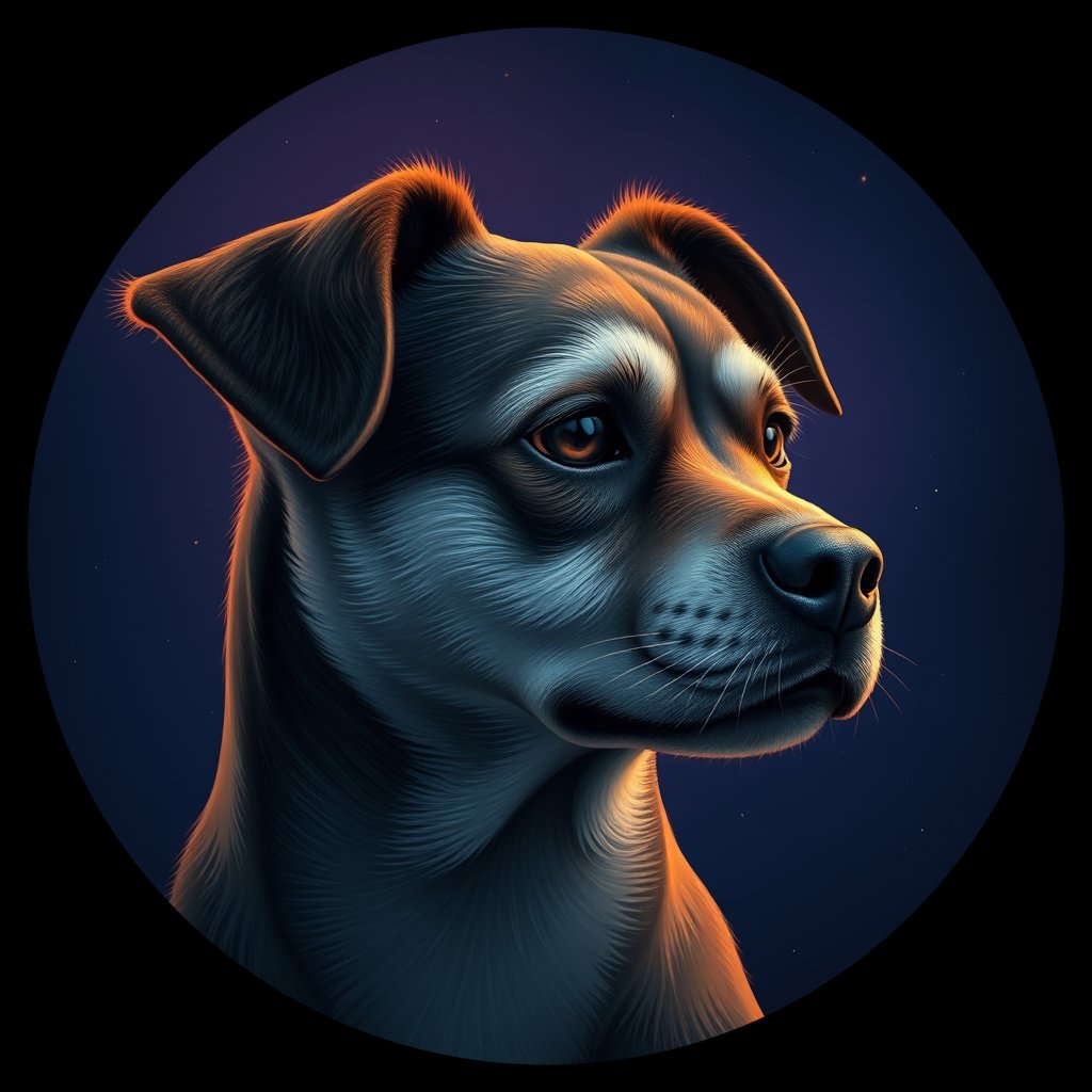Cosmic medallion portrait of C_CDH_C_CDH12, a Chongqing Dog