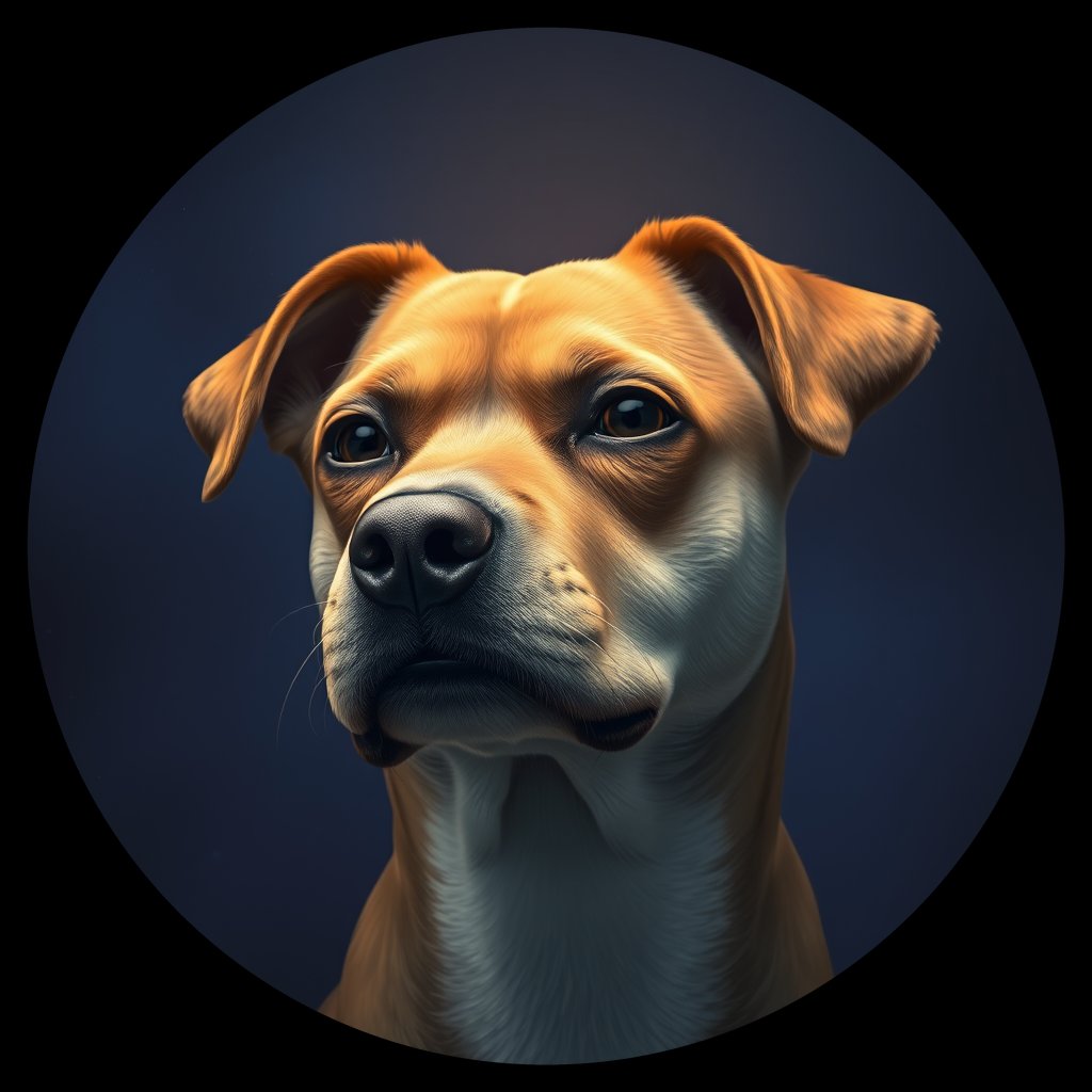 Cosmic medallion portrait of C_CDH_C_CDH2, a Chongqing Dog