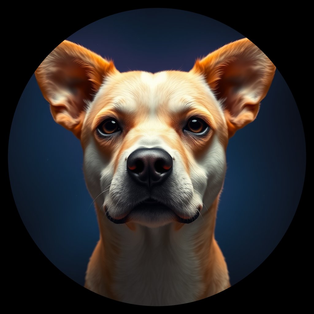 Cosmic medallion portrait of C_CDH_C_CDH3, a Chongqing Dog