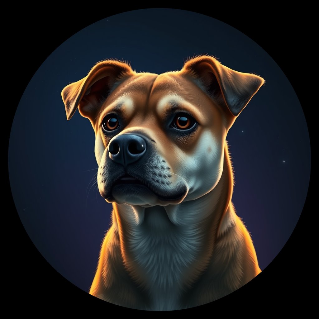Cosmic medallion portrait of C_CDH_C_CDH4, a Chongqing Dog