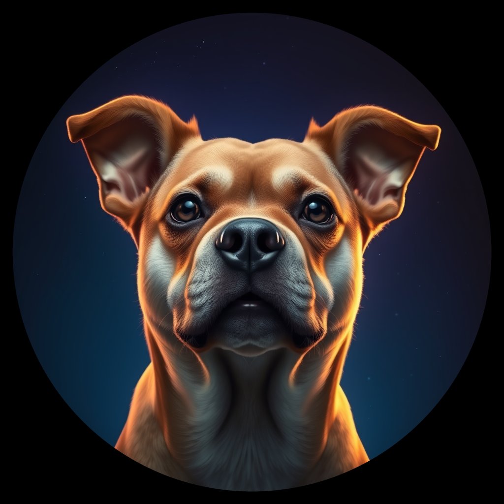 Cosmic medallion portrait of C_CDH_C_CDH5, a Chongqing Dog