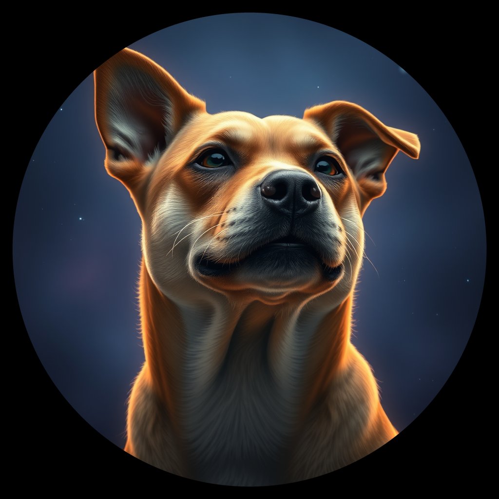 Cosmic medallion portrait of C_CDH_C_CDH6, a Chongqing Dog