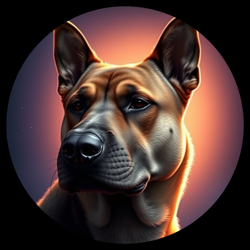 Cosmic medallion portrait of C_CRD_C_CRD3, a Chinese Rural Dog
