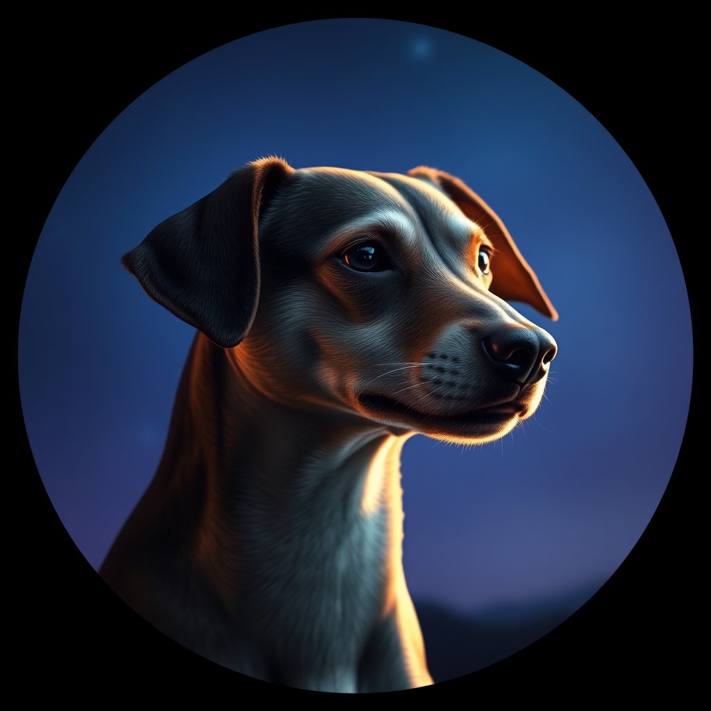 Cosmic medallion portrait of C_GXH_C_GXH1, a Guangxi Hound