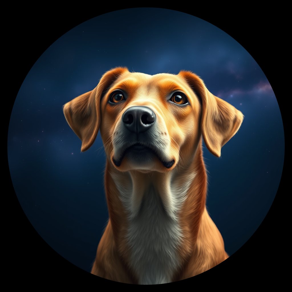 Cosmic medallion portrait of C_GXH_C_GXH10, a Guangxi Hound