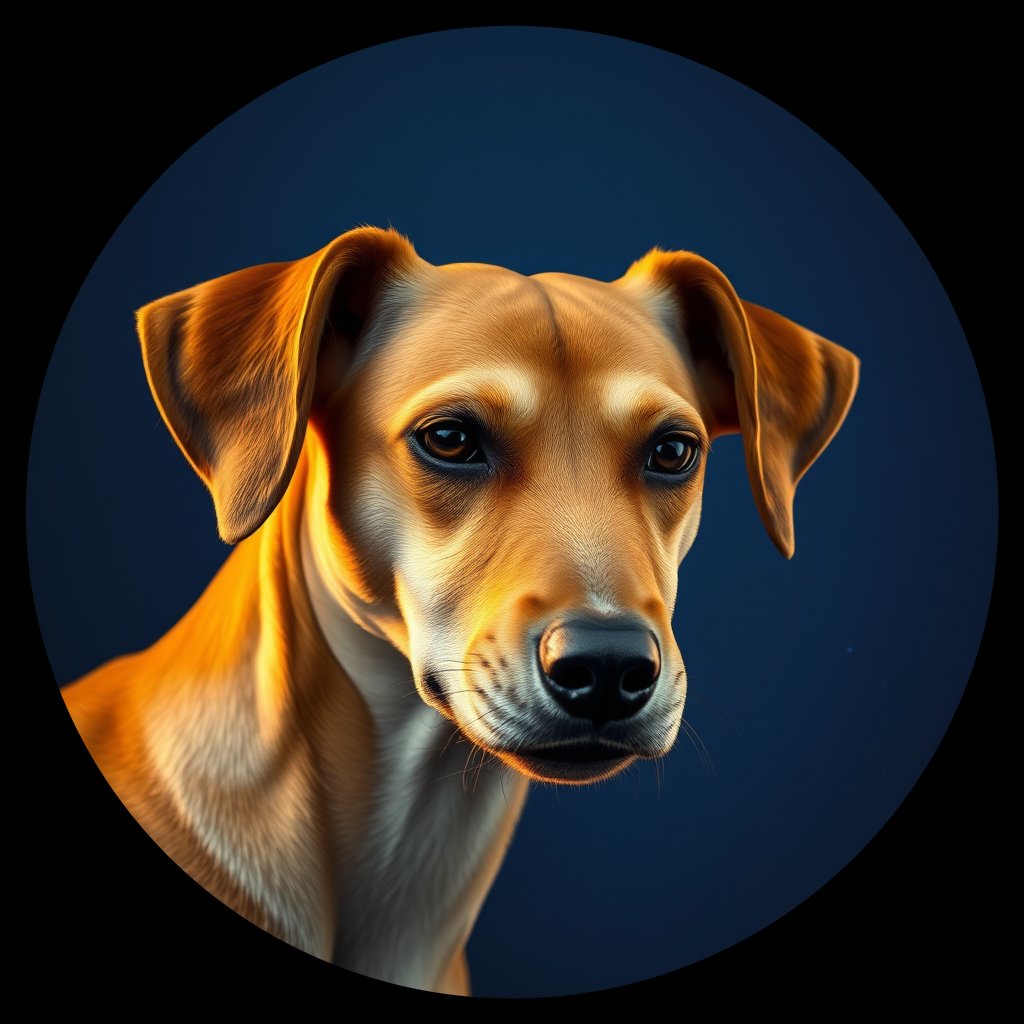 Cosmic medallion portrait of C_GXH_C_GXH11, a Guangxi Hound
