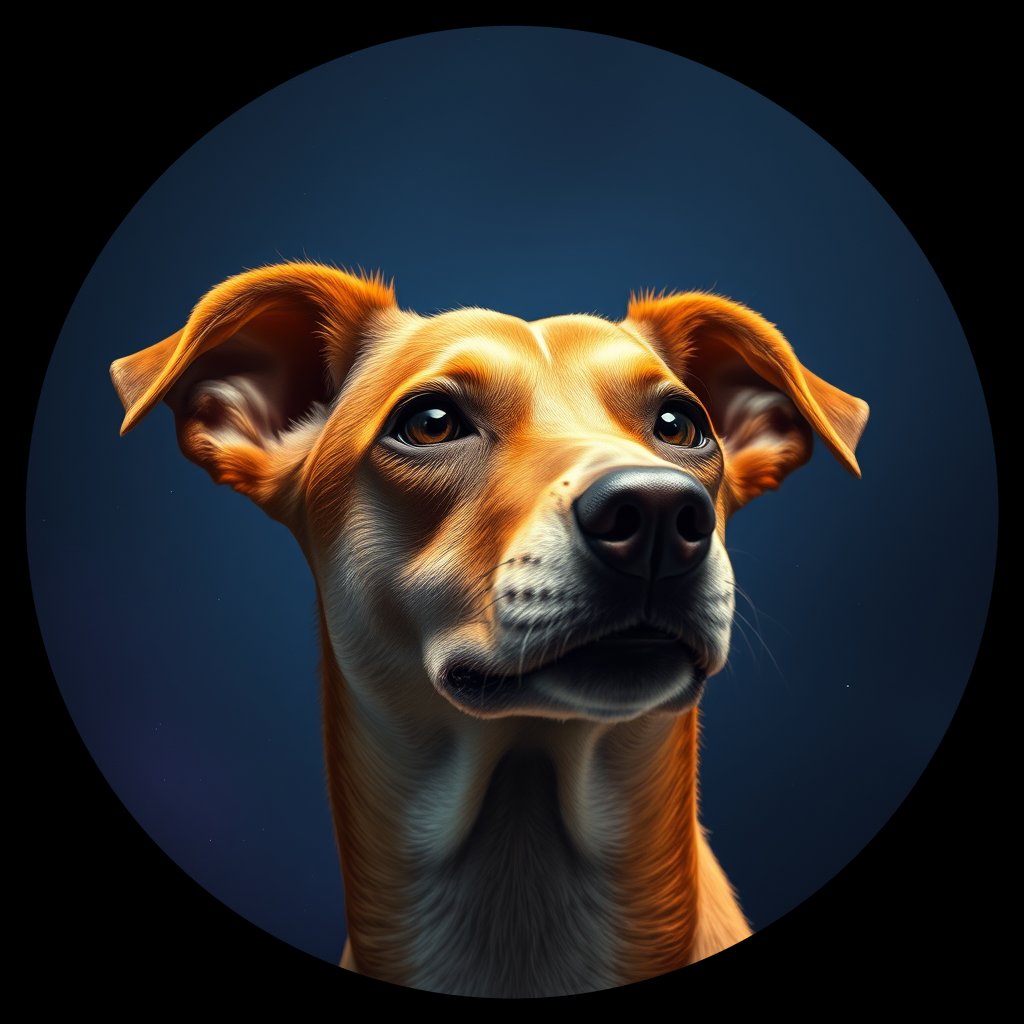 Cosmic medallion portrait of C_GXH_C_GXH12, a Guangxi Hound