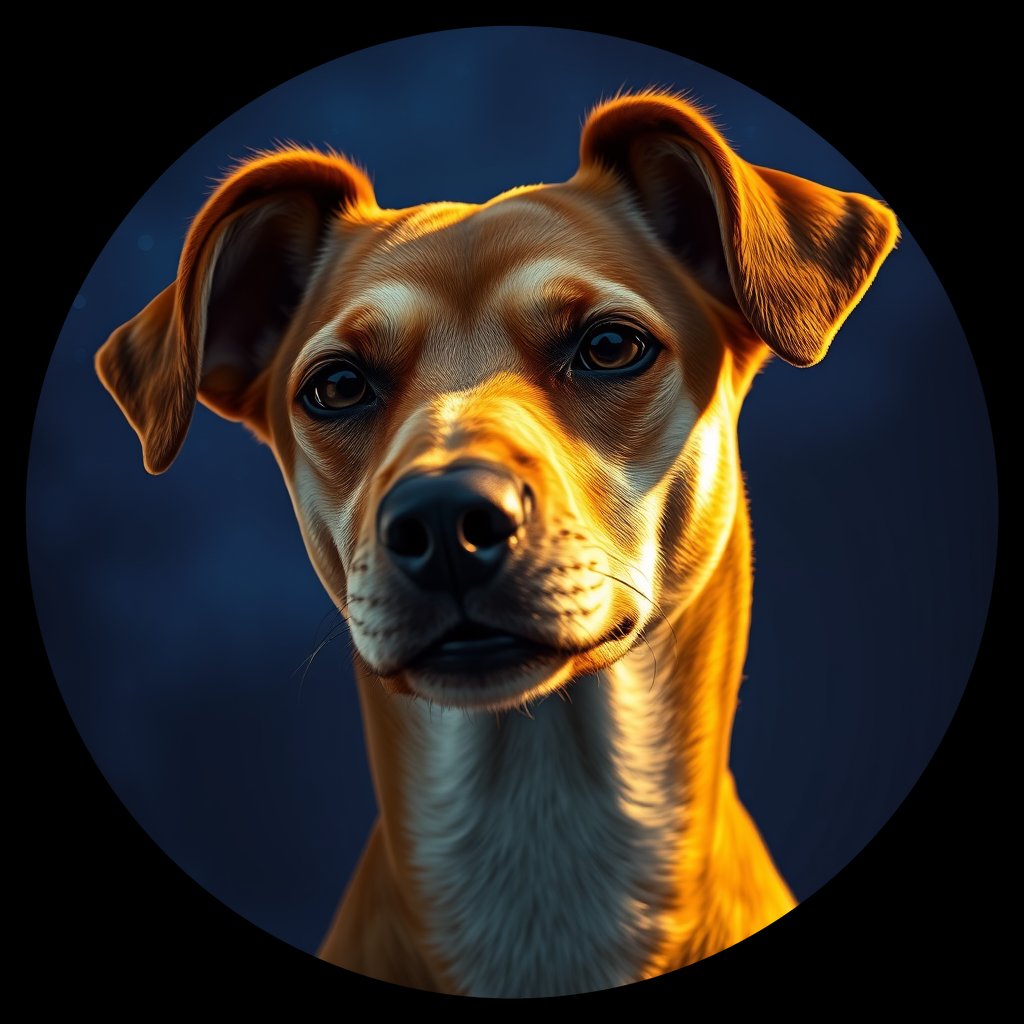 Cosmic medallion portrait of C_GXH_C_GXH2, a Guangxi Hound