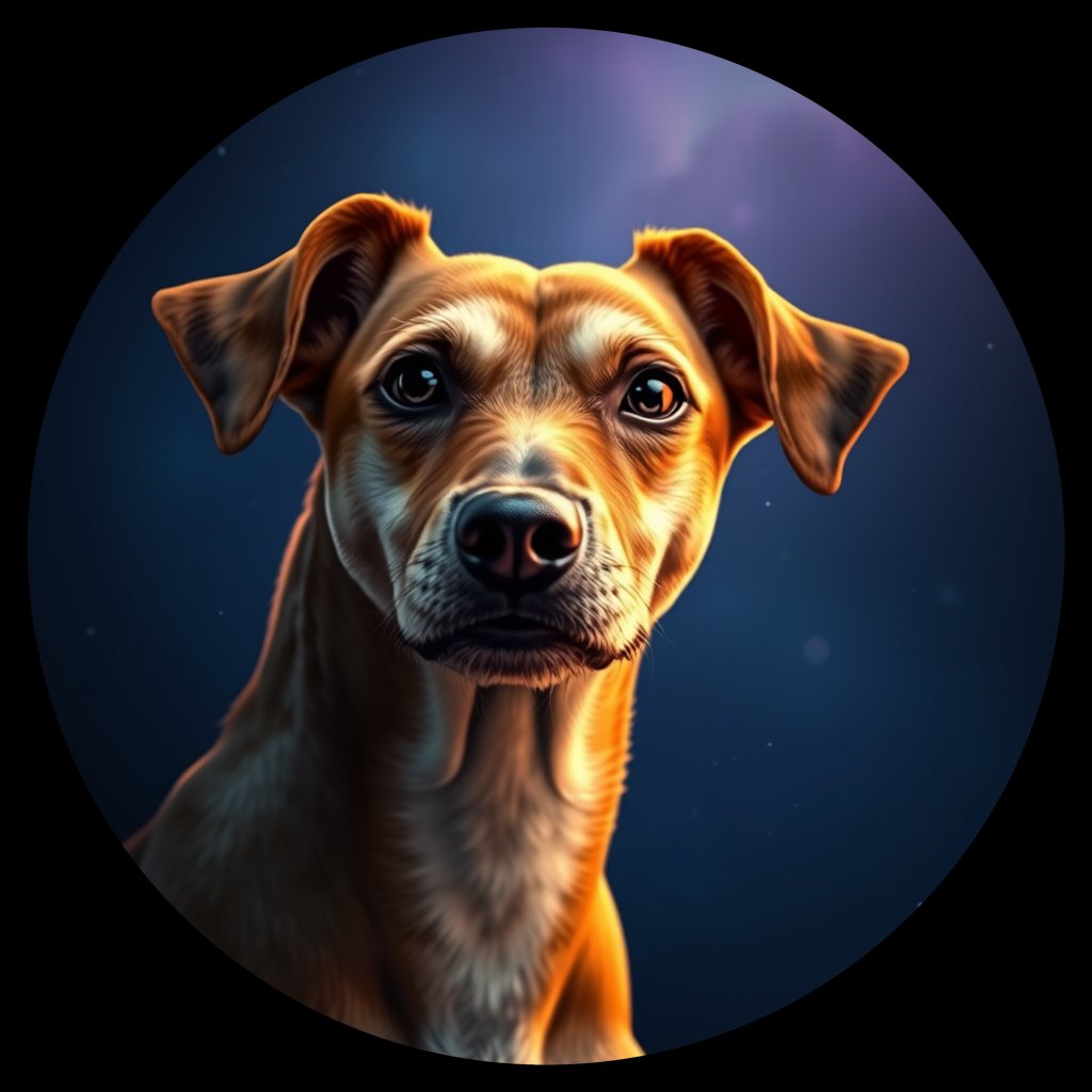 Cosmic medallion portrait of C_GXH_C_GXH4, a Guangxi Hound