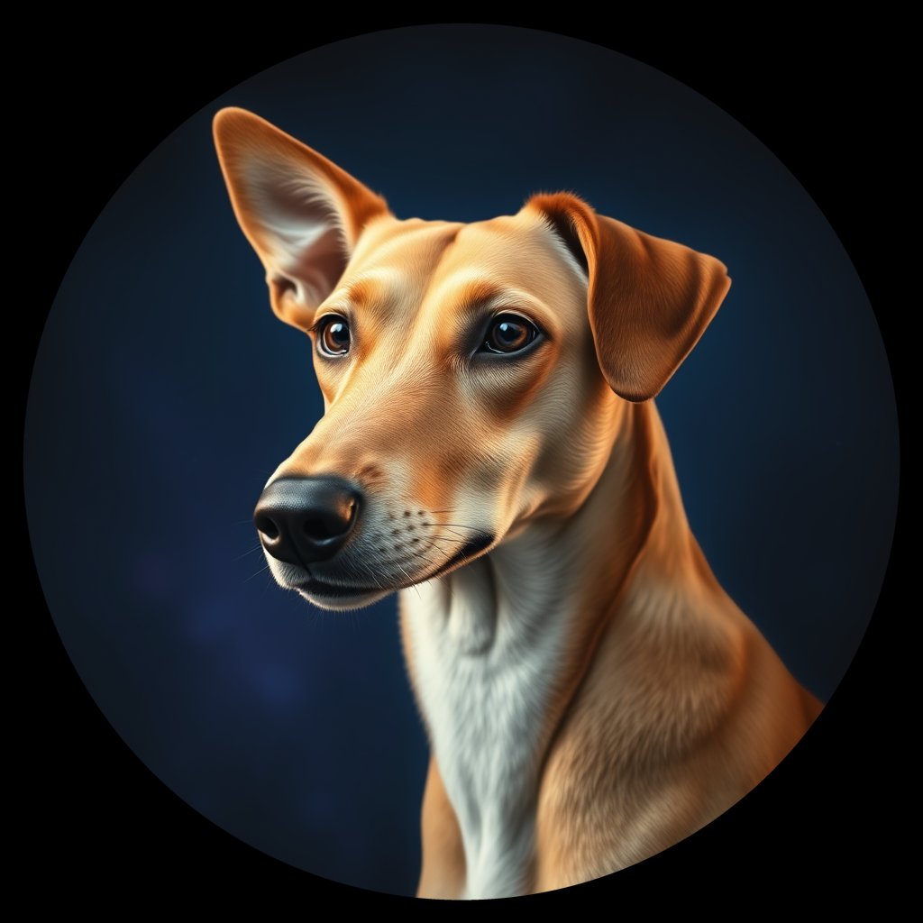 Cosmic medallion portrait of C_GXH_C_GXH6, a Guangxi Hound