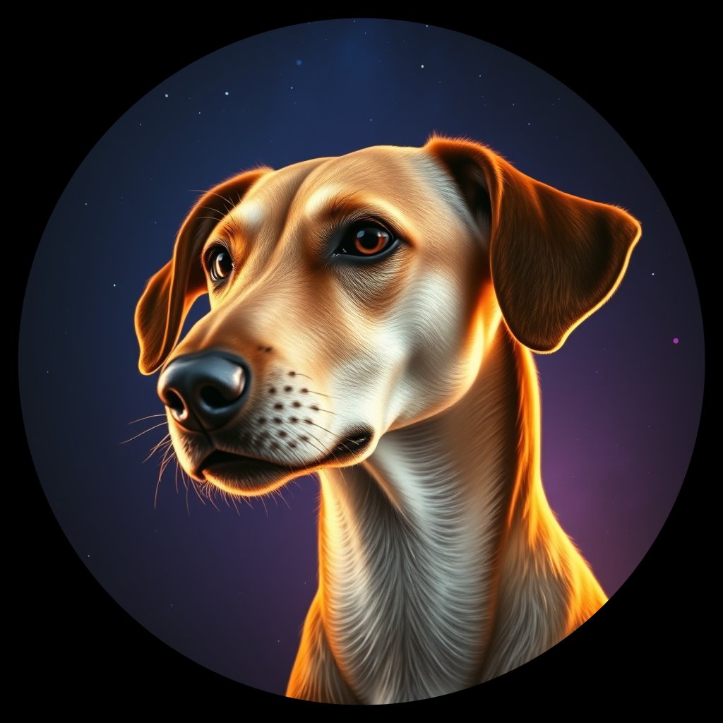 Cosmic medallion portrait of C_GXH_C_GXH7, a Guangxi Hound