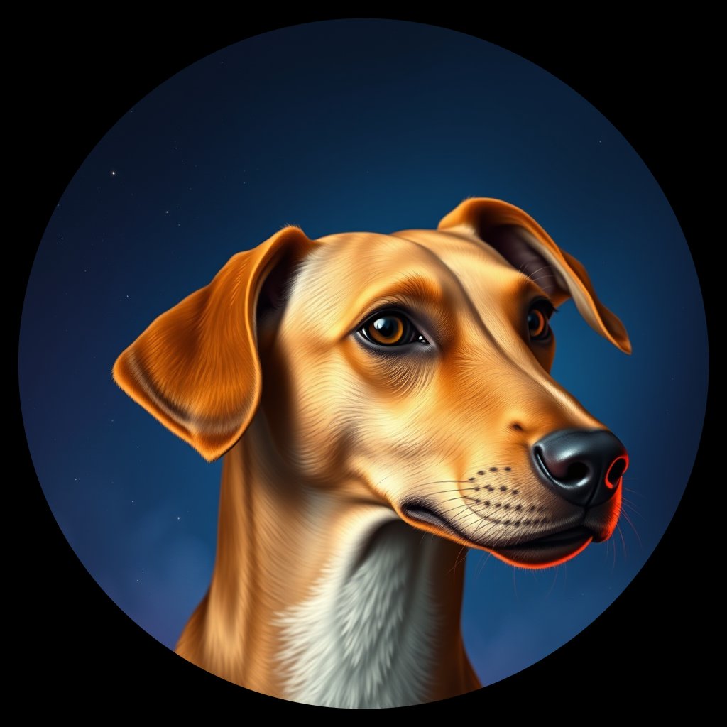 Cosmic medallion portrait of C_GXH_C_GXH9, a Guangxi Hound