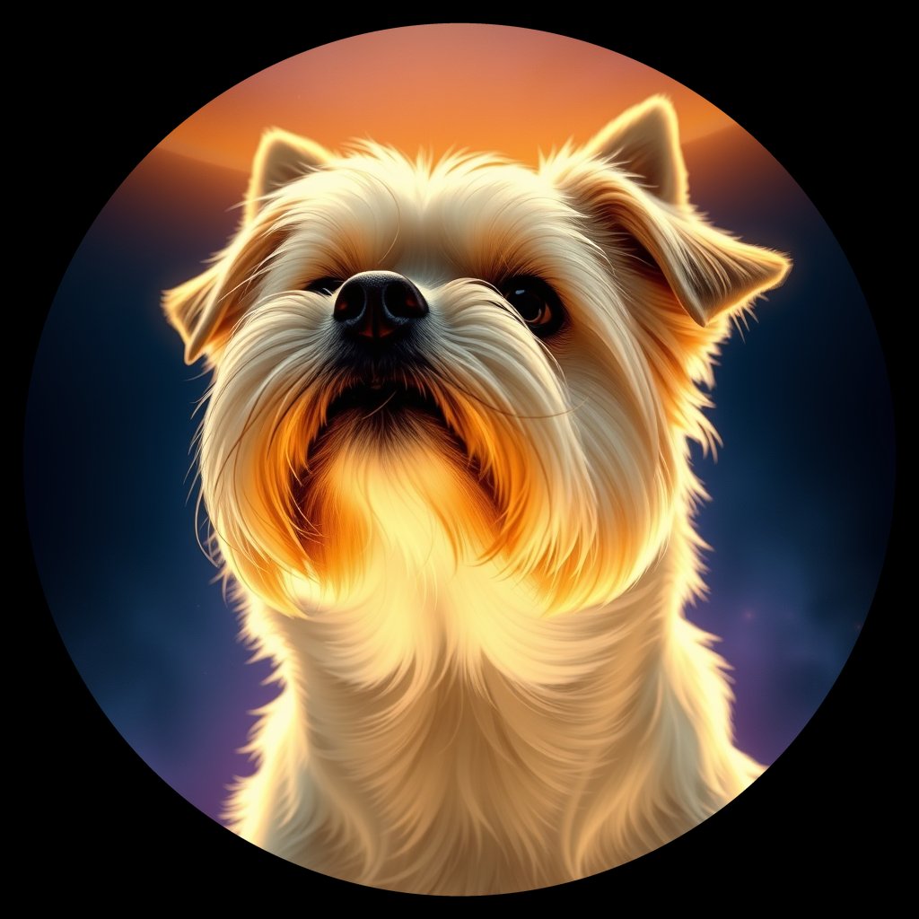 Cosmic medallion portrait of C_LSH_C_LSH1, a Lhasa Apso Cn