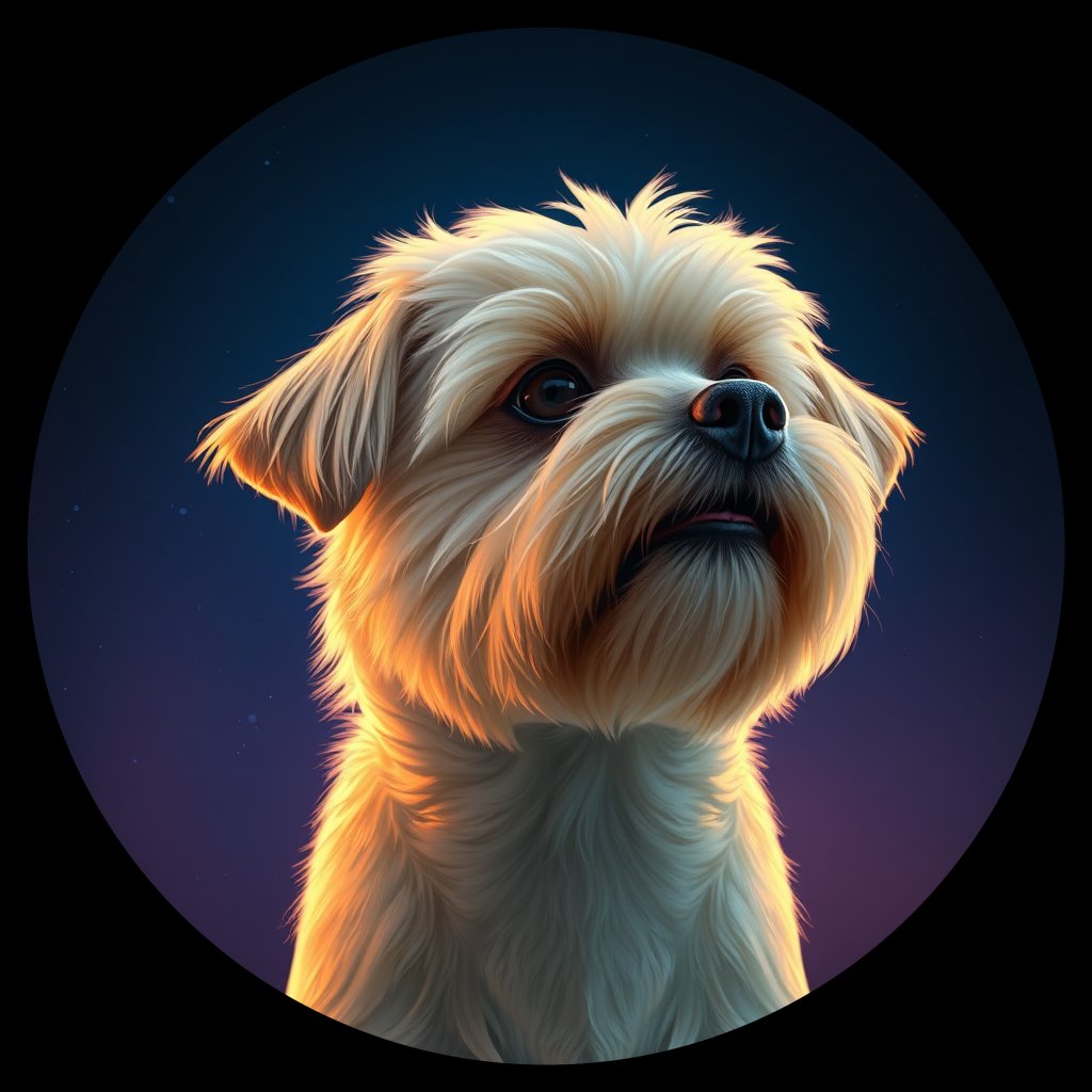 Cosmic medallion portrait of C_LSH_C_LSH10, a Lhasa Apso Cn