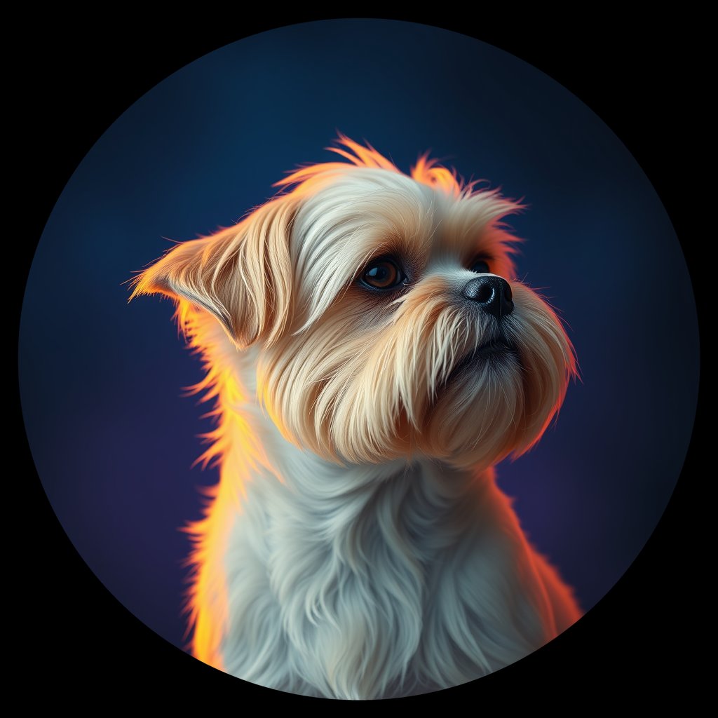 Cosmic medallion portrait of C_LSH_C_LSH11, a Lhasa Apso Cn