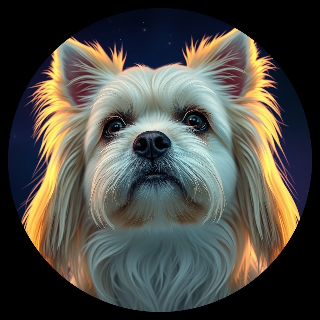 Cosmic medallion portrait of C_LSH_C_LSH12, a Lhasa Apso Cn
