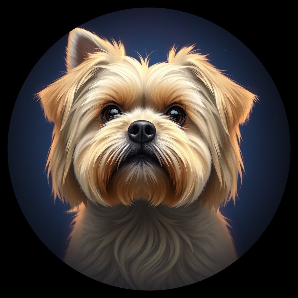 Cosmic medallion portrait of C_LSH_C_LSH2, a Lhasa Apso Cn