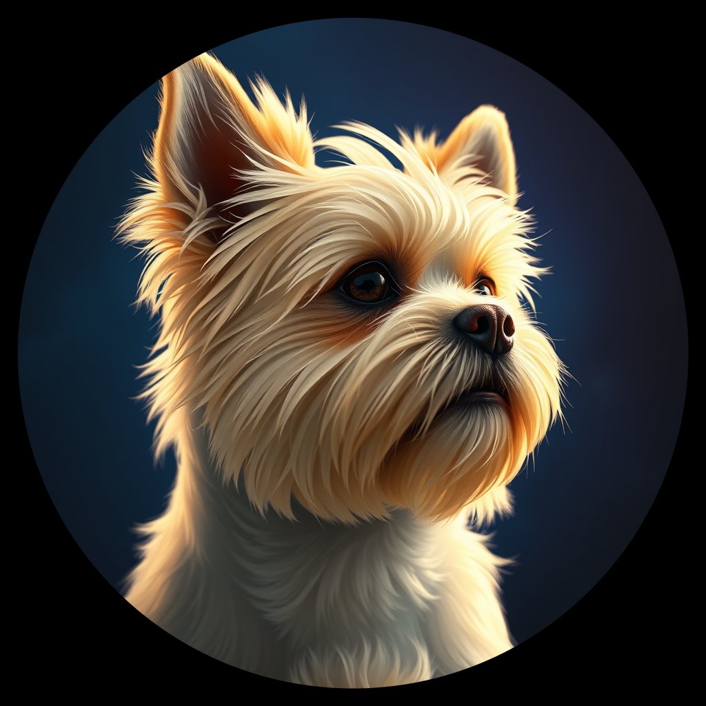 Cosmic medallion portrait of C_LSH_C_LSH4, a Lhasa Apso Cn