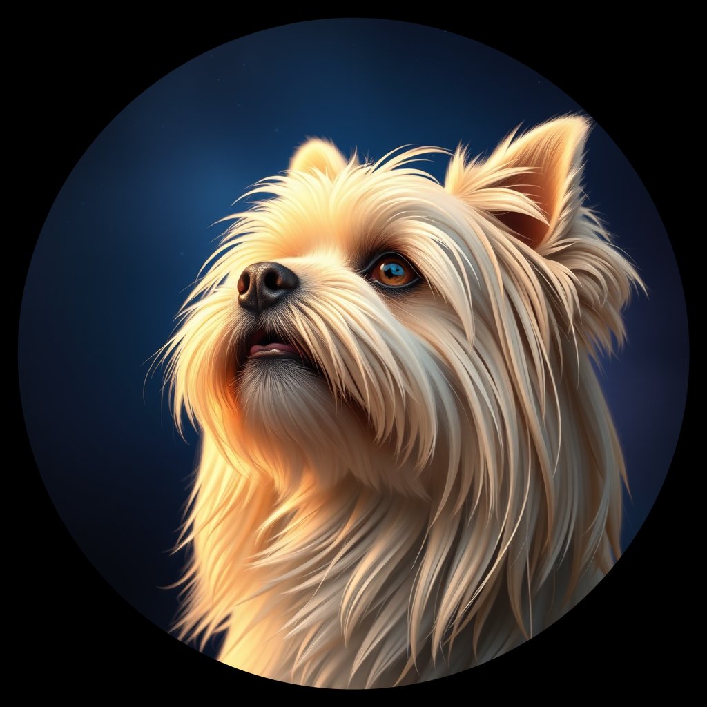 Cosmic medallion portrait of C_LSH_C_LSH5, a Lhasa Apso Cn