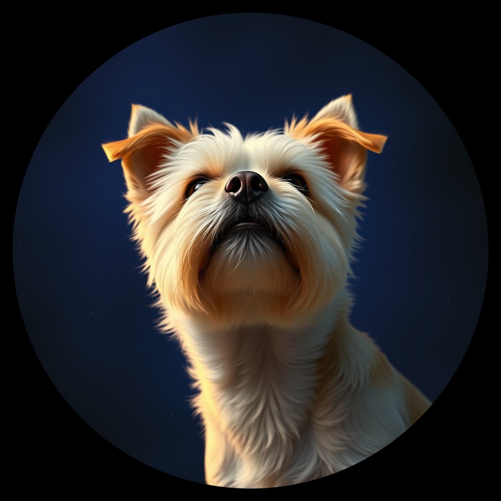 Cosmic medallion portrait of C_LSH_C_LSH7, a Lhasa Apso Cn