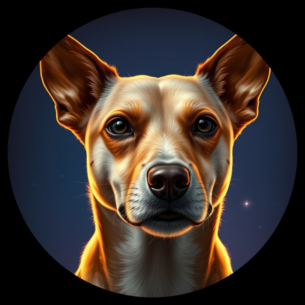Cosmic medallion portrait of C_LzD_C_LzD11, a Liangzhou Dog