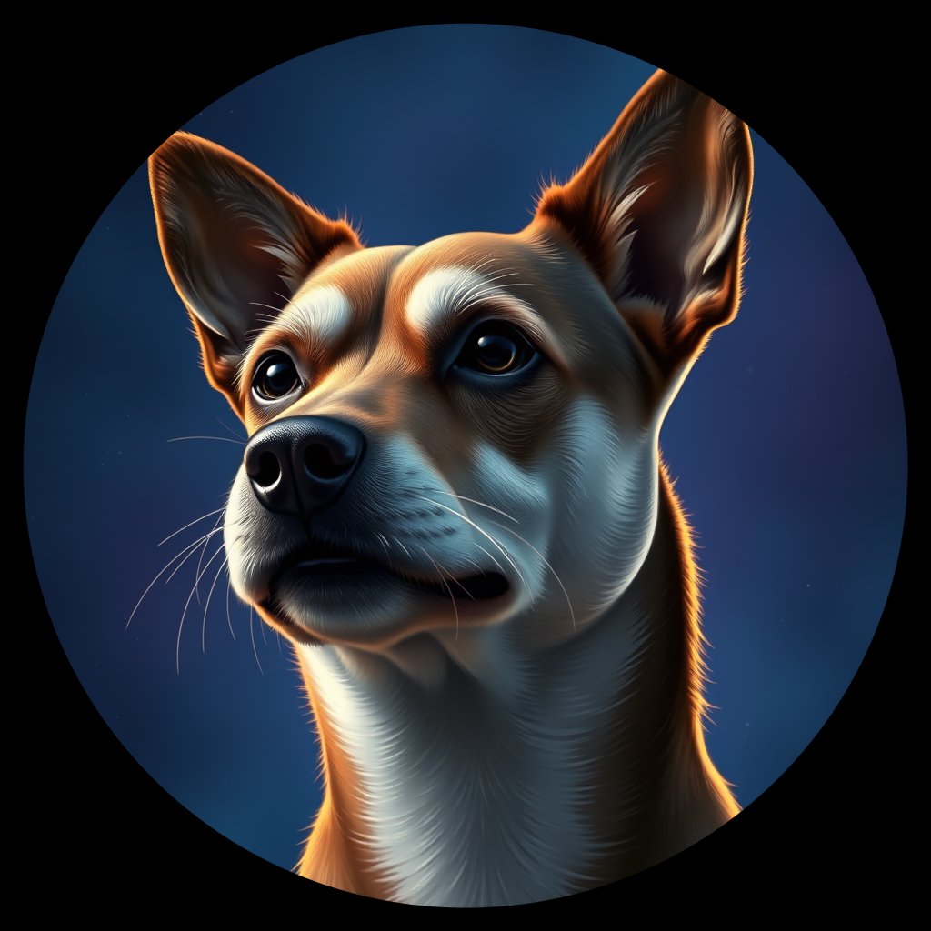 Cosmic medallion portrait of C_LzD_C_LzD12, a Liangzhou Dog