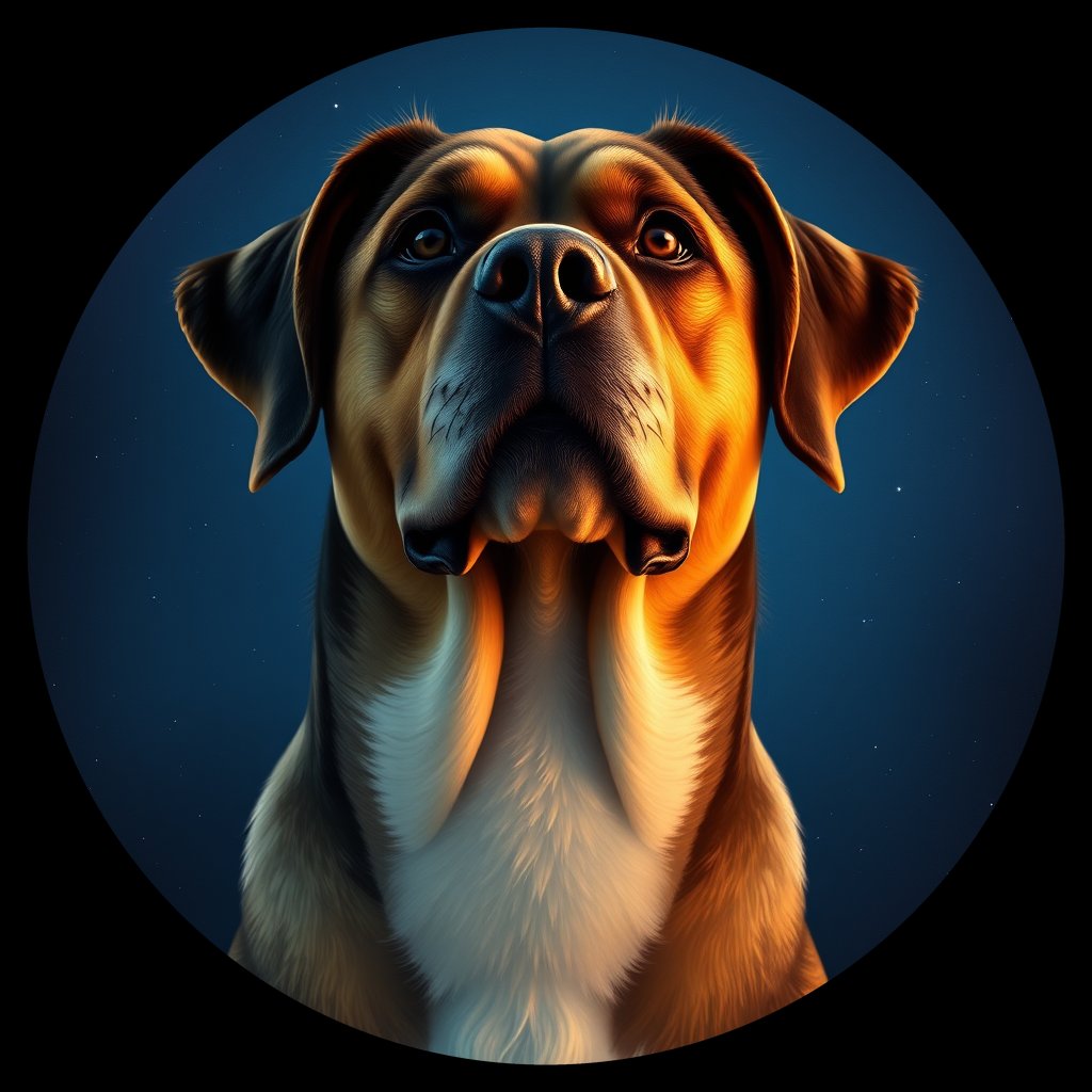 Cosmic medallion portrait of C_LzD_C_LzD2, a Liangzhou Dog